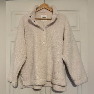 Aerie Cream 1/2 Button Sherpa Jacket